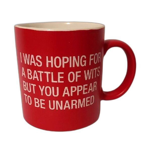 Mug I Was Hoping For A Battle Of Wits Insult Mug Red - Picture 1 of 8